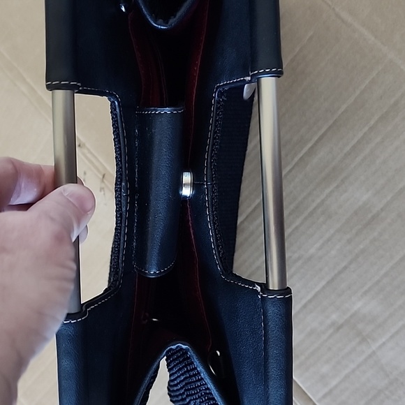 The Sak black clutch purse with metal handle bars - Picture 8 of 12